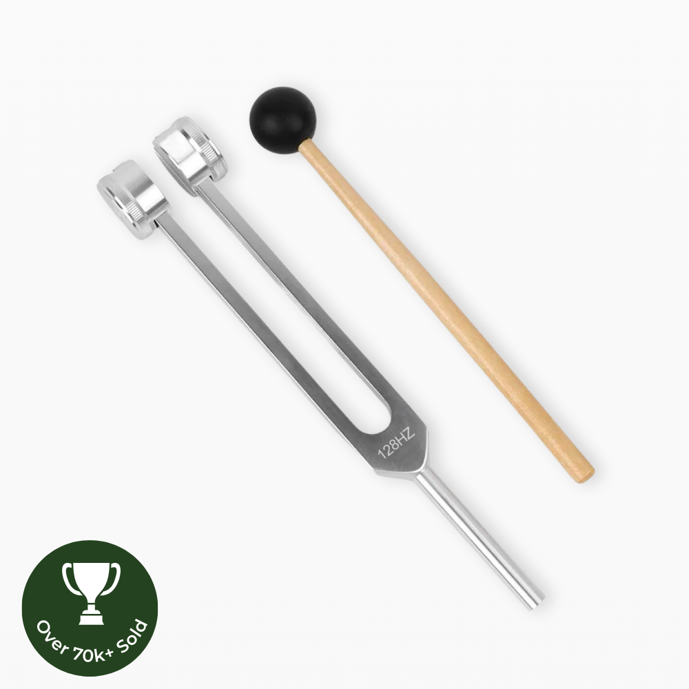 AuroraTone 128Hz Aluminum Alloy Tuning Fork With Mallet For Education And Demonstrations