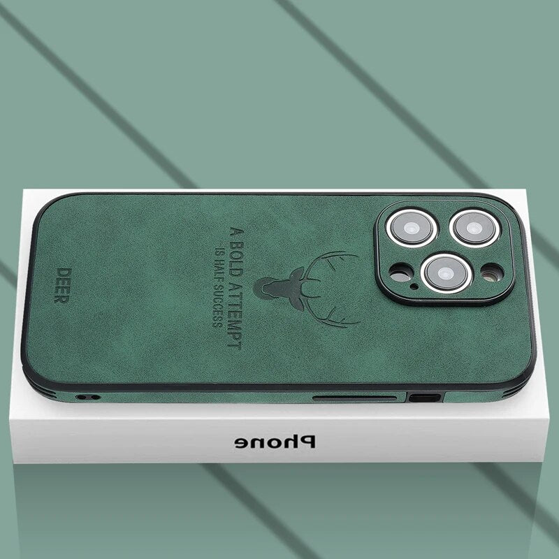 Funda para teléfono de cuero genuino con protección a prueba de golpes, delgada y estilizada