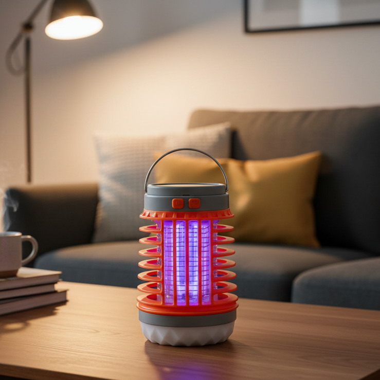 AeroGuard bærbar solcelledrevet myggdreperlampe 2-i-1 utendørs lykt for campere