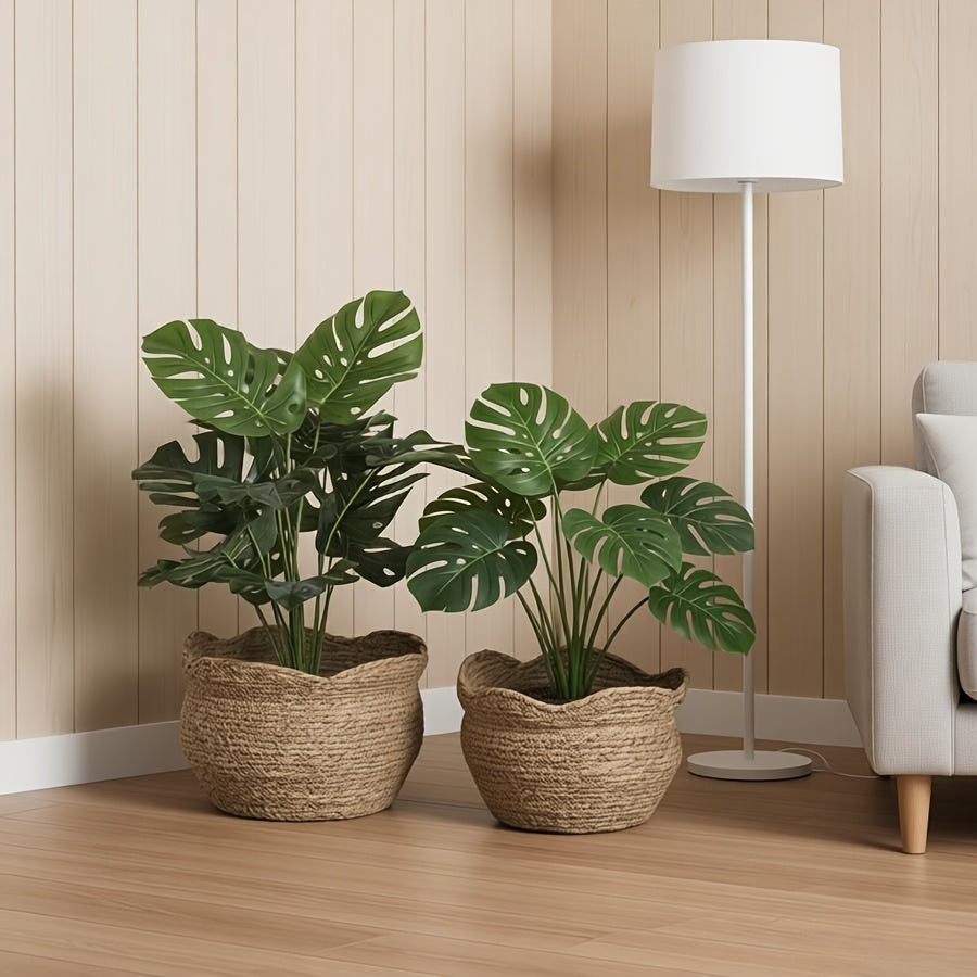 Rattankruka Handvävd Planterare för Naturlig Boho- och Skandinavisk Inredning