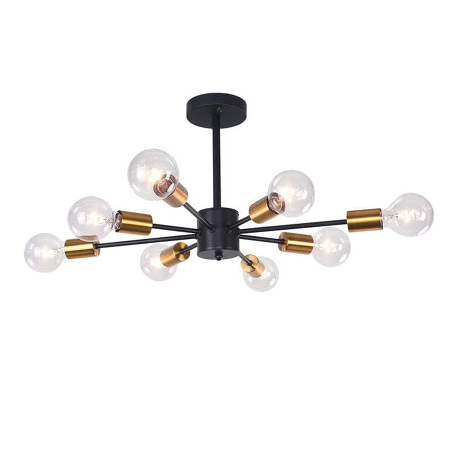 Candeeiro de Teto Aster Orbit em Vidro e Ferro com Oito LEDs Reguláveis