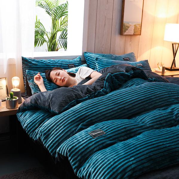 Thickened Corduroy Velvet Bedding Set
