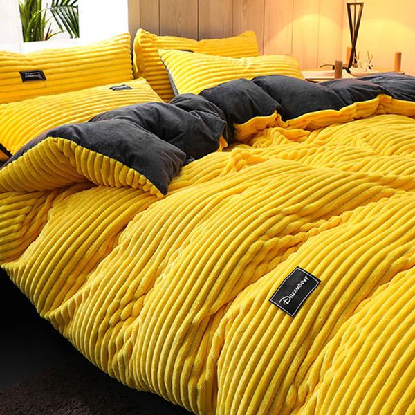 Thickened Corduroy Velvet Bedding Set