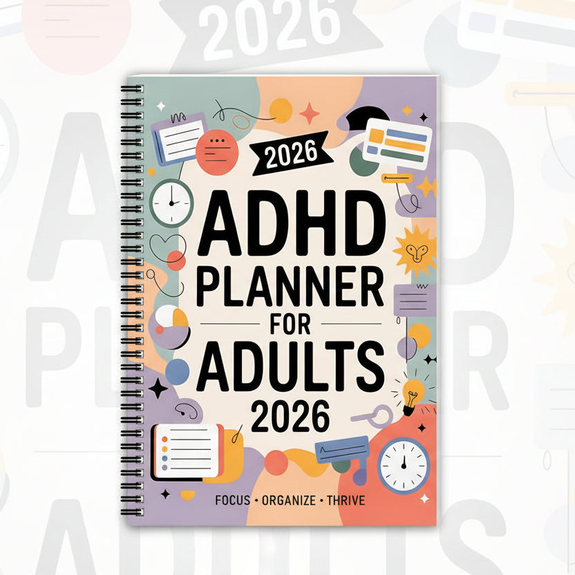 FocusVault 2026 ADHD felnőtt tervező napi és heti termelékenységi naplóhoz