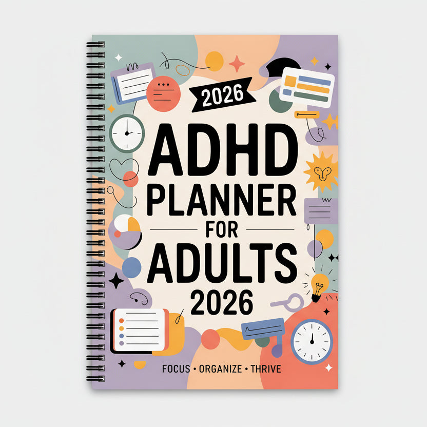 FocusVault 2026 ADHD felnőtt tervező napi és heti termelékenységi naplóhoz