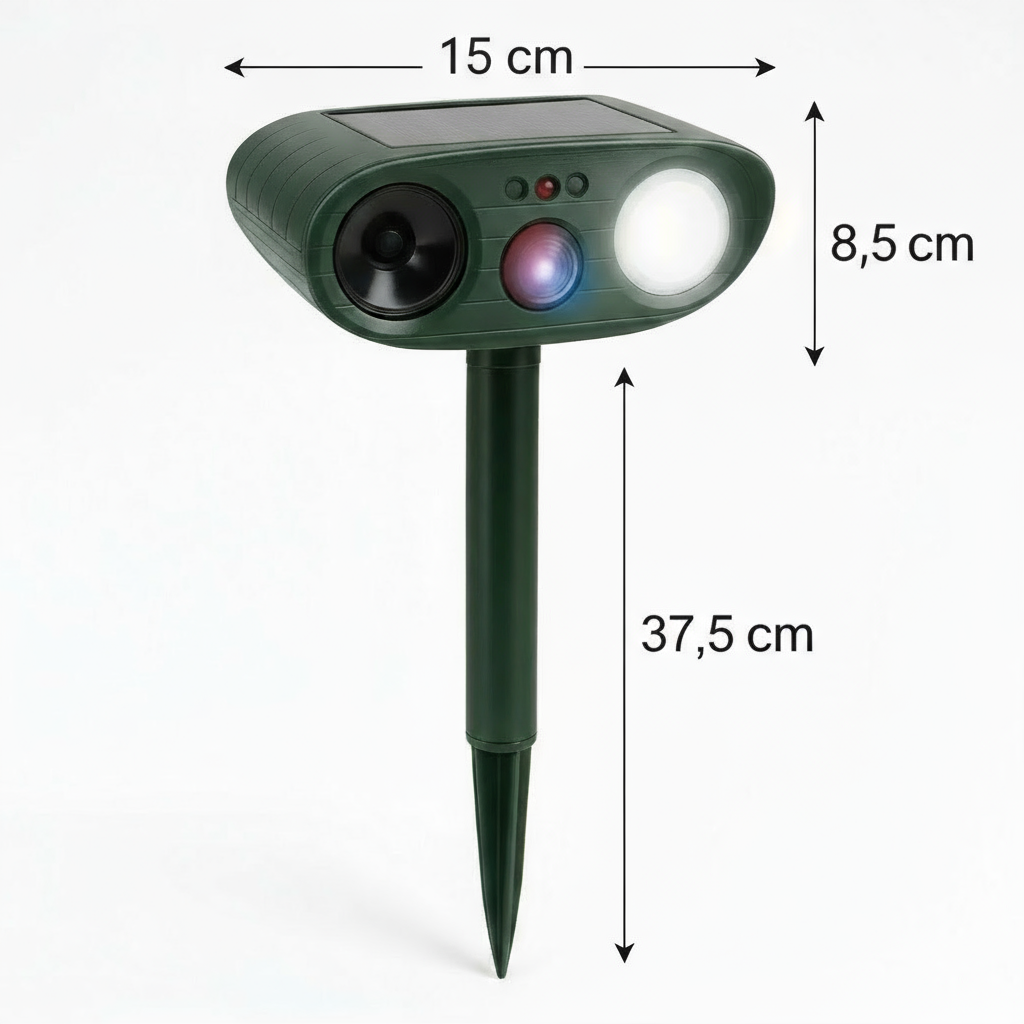 Dispositivo Ultrasonico Solare Anticervo per il Tuo Giardino, Efficace Entro 48 Ore