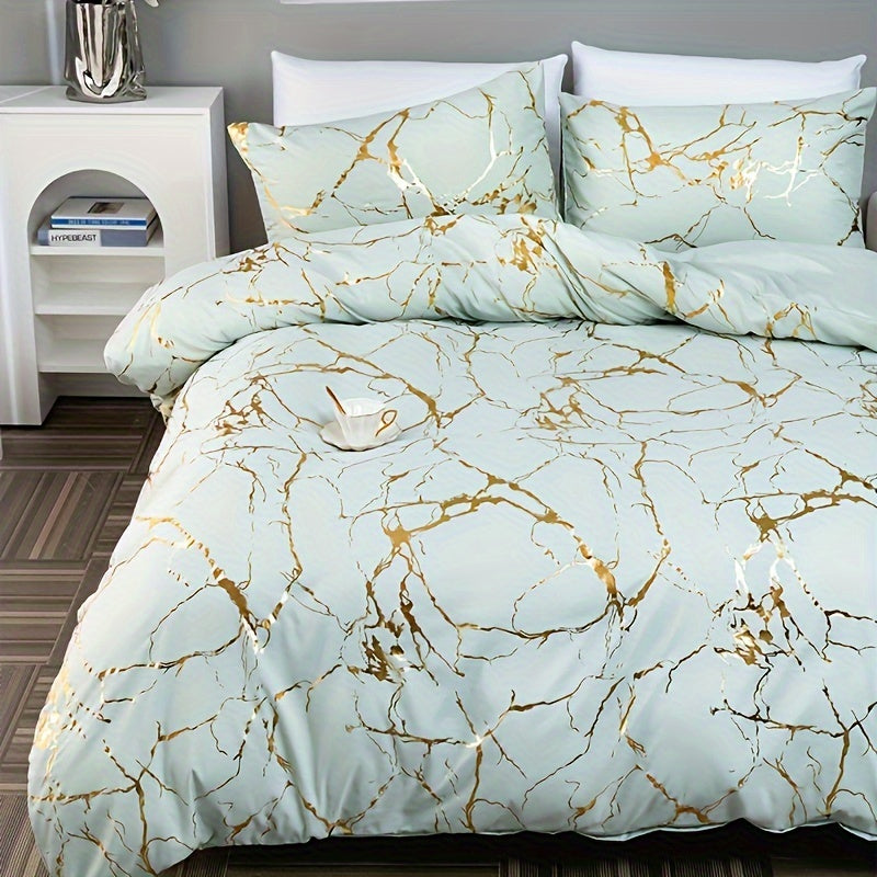 Goldshim Bedding Set With Foil Texture For Modern Bedrooms