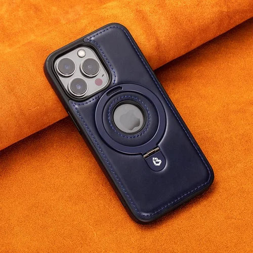 Elegantní kožené pouzdro na telefony s magnetickým kroužkem