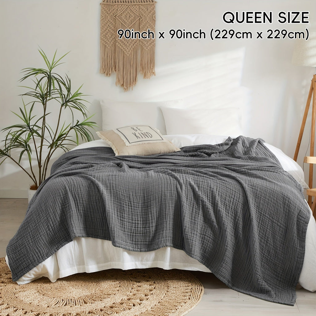 Cloudsoft 4-Layer Cotton Blanket Delivers Year-Round Breathable Comfort