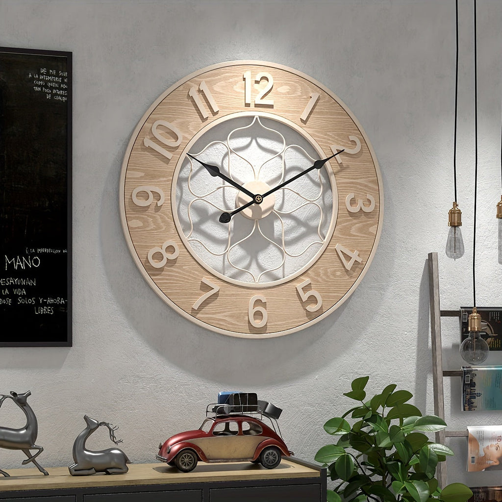 Ironwood Clock Vintage Iron & Wood Wall Clock For Interiors