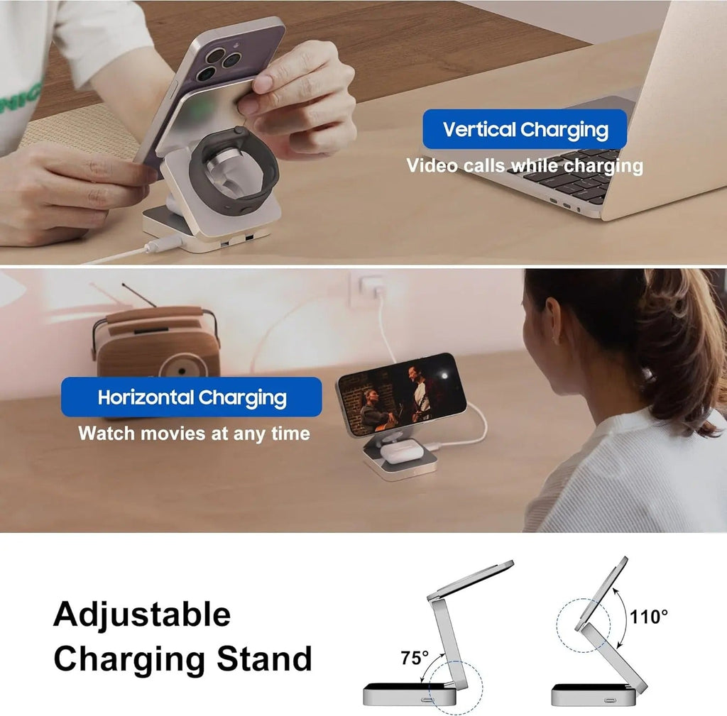 VeloCharge Magnetic Wireless Charger Three-In-One For IPhone AirPods And Apple Watch