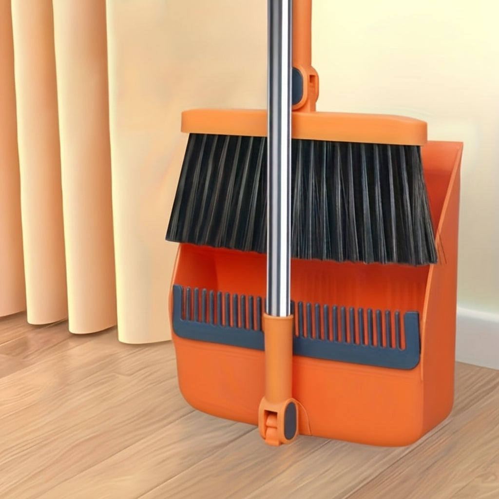 Set Scopa a Manico Lungo Rotante Cleansweep Pro e Paletta con Denti a Pettine