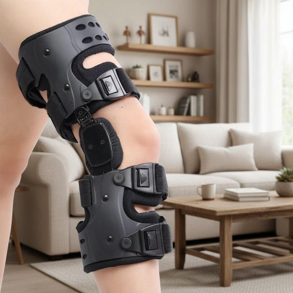 Clip de rodilla ajustable StrideEase que ofrece soporte constante y alivio del dolor