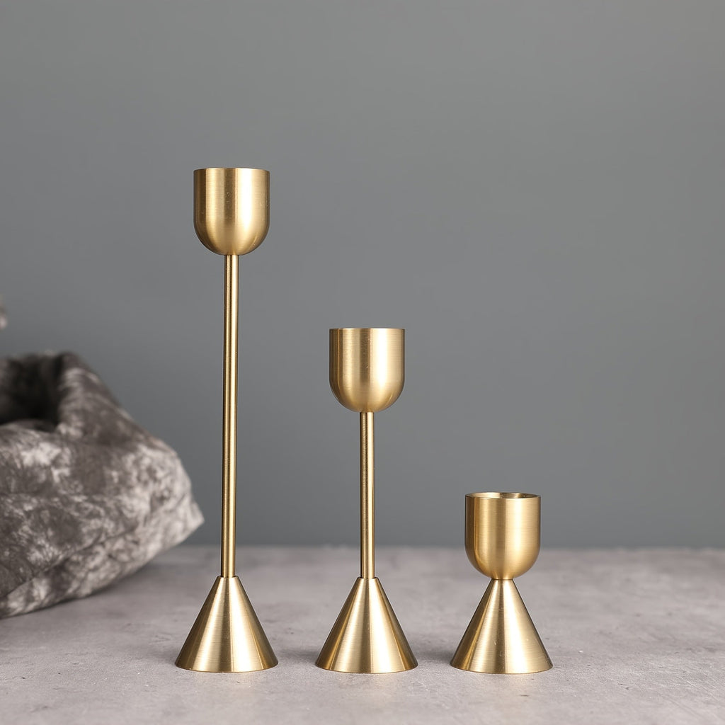 Metallica Trio Three-Piece Candle Holders Kit For Tabletop Decor