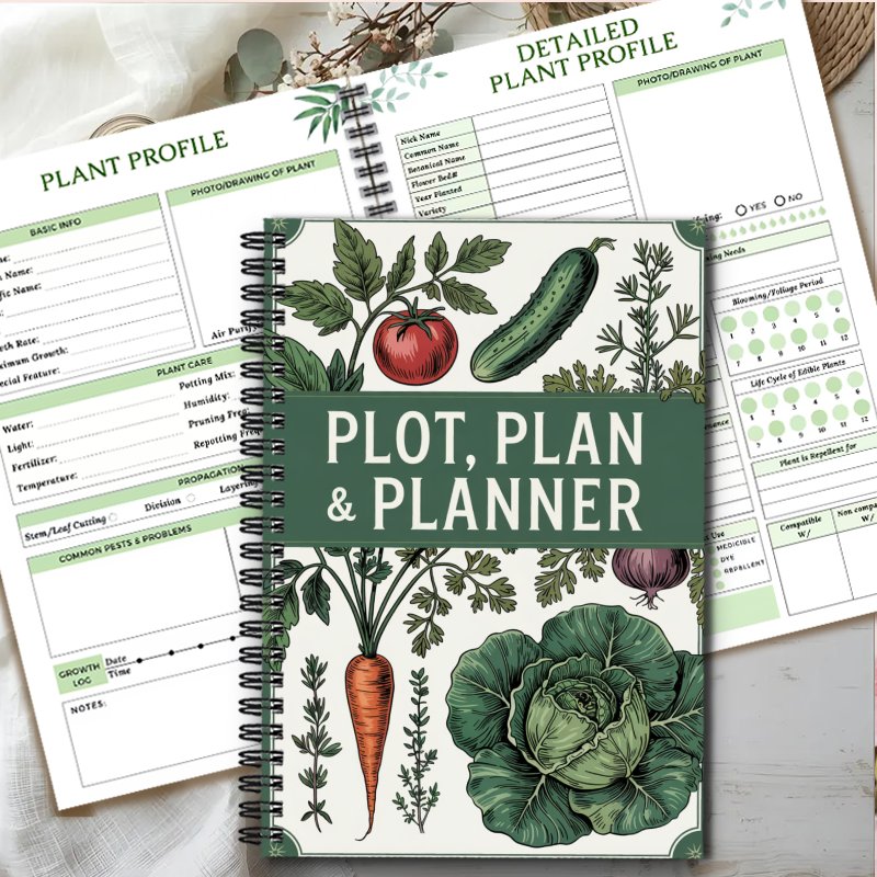 Gardenlog planteorganisator og haveplanlægger i spiralstil