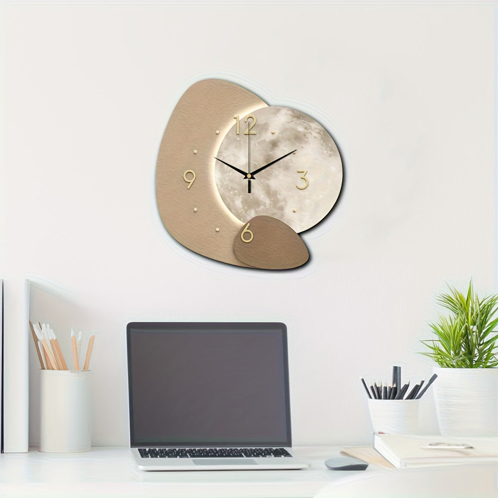 Eclipsewood Tasarımcı Ahşap Saat Altın Detaylarla