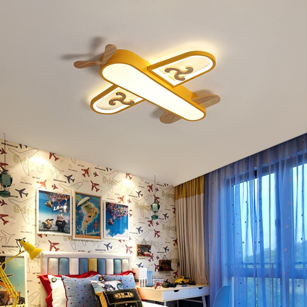 AeroGlow LED taklampe for barnesoverom, flydesign