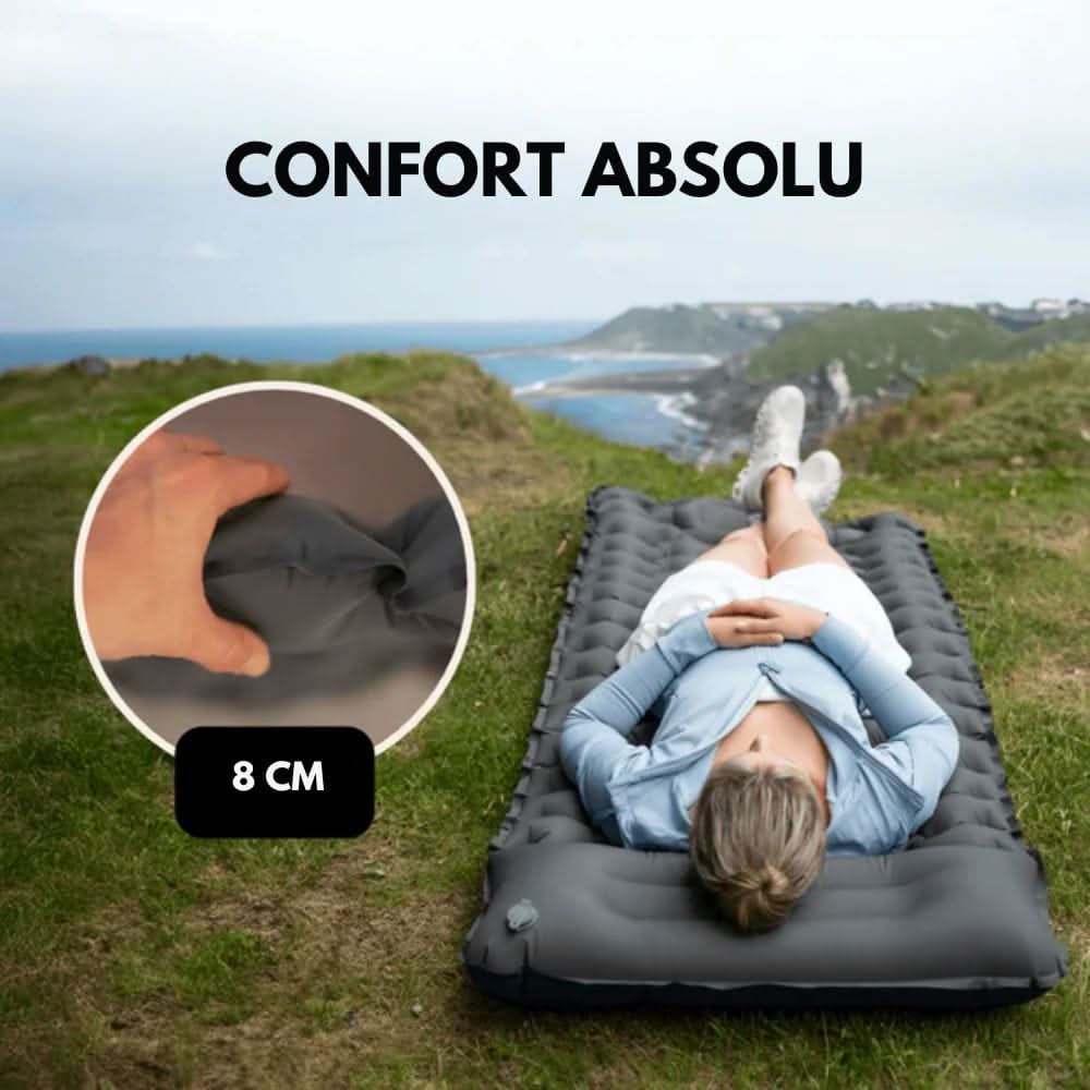 Colchón Inflable TrailPace para Camping con Almohada Integrada y Bomba de Pie