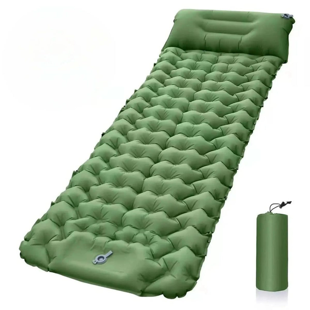 Colchón Inflable TrailPace para Camping con Almohada Integrada y Bomba de Pie