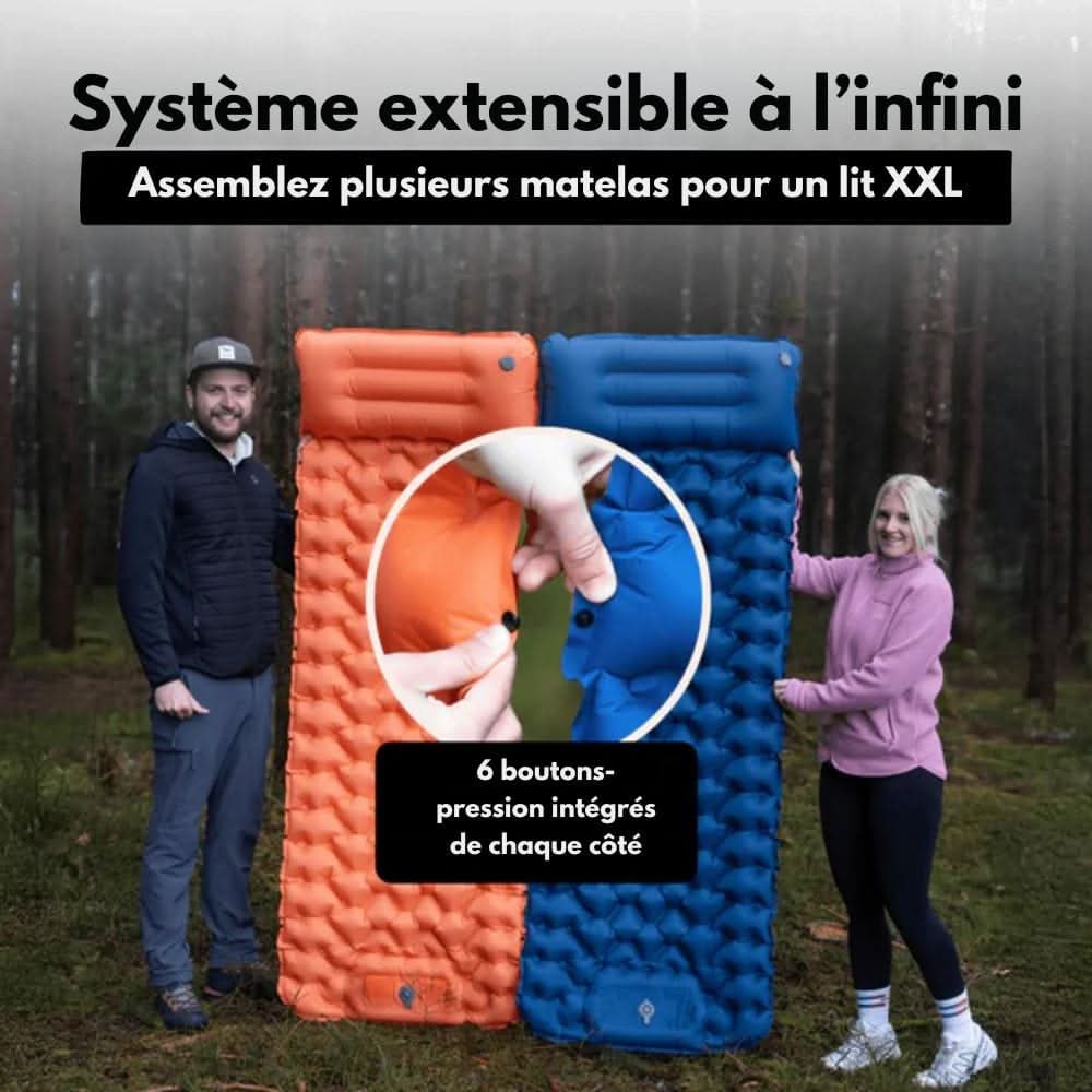Colchón Inflable TrailPace para Camping con Almohada Integrada y Bomba de Pie