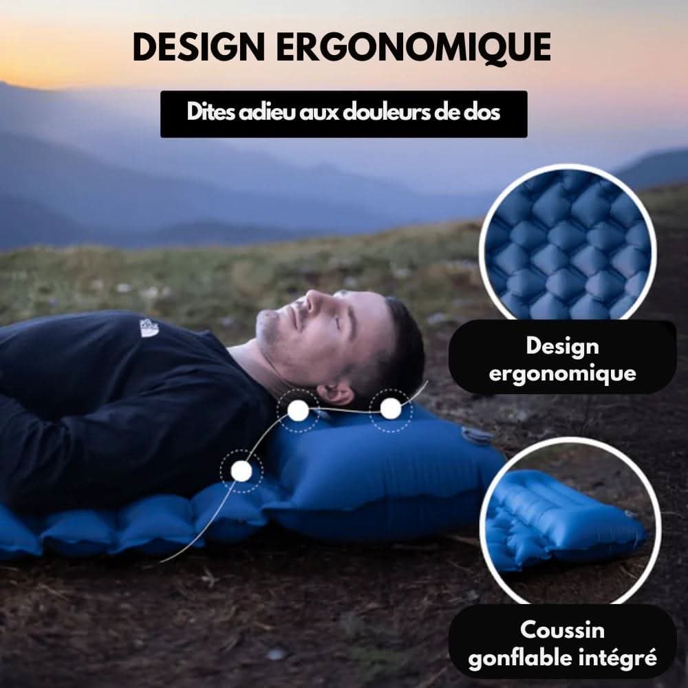Colchón Inflable TrailPace para Camping con Almohada Integrada y Bomba de Pie