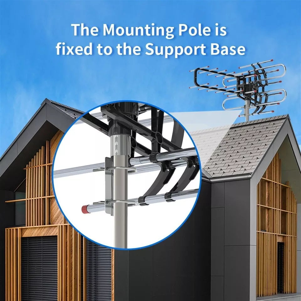 Outdoor TV Antenna With HD Signal Booster For Long Range HDTV Reception
