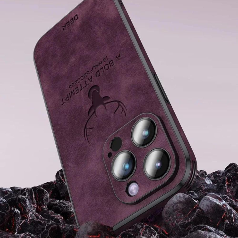 Funda para teléfono de cuero genuino con protección a prueba de golpes, delgada y estilizada