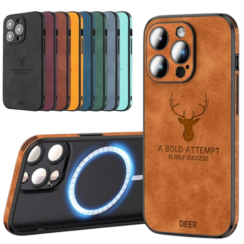 Funda para teléfono de cuero genuino con protección a prueba de golpes, delgada y estilizada