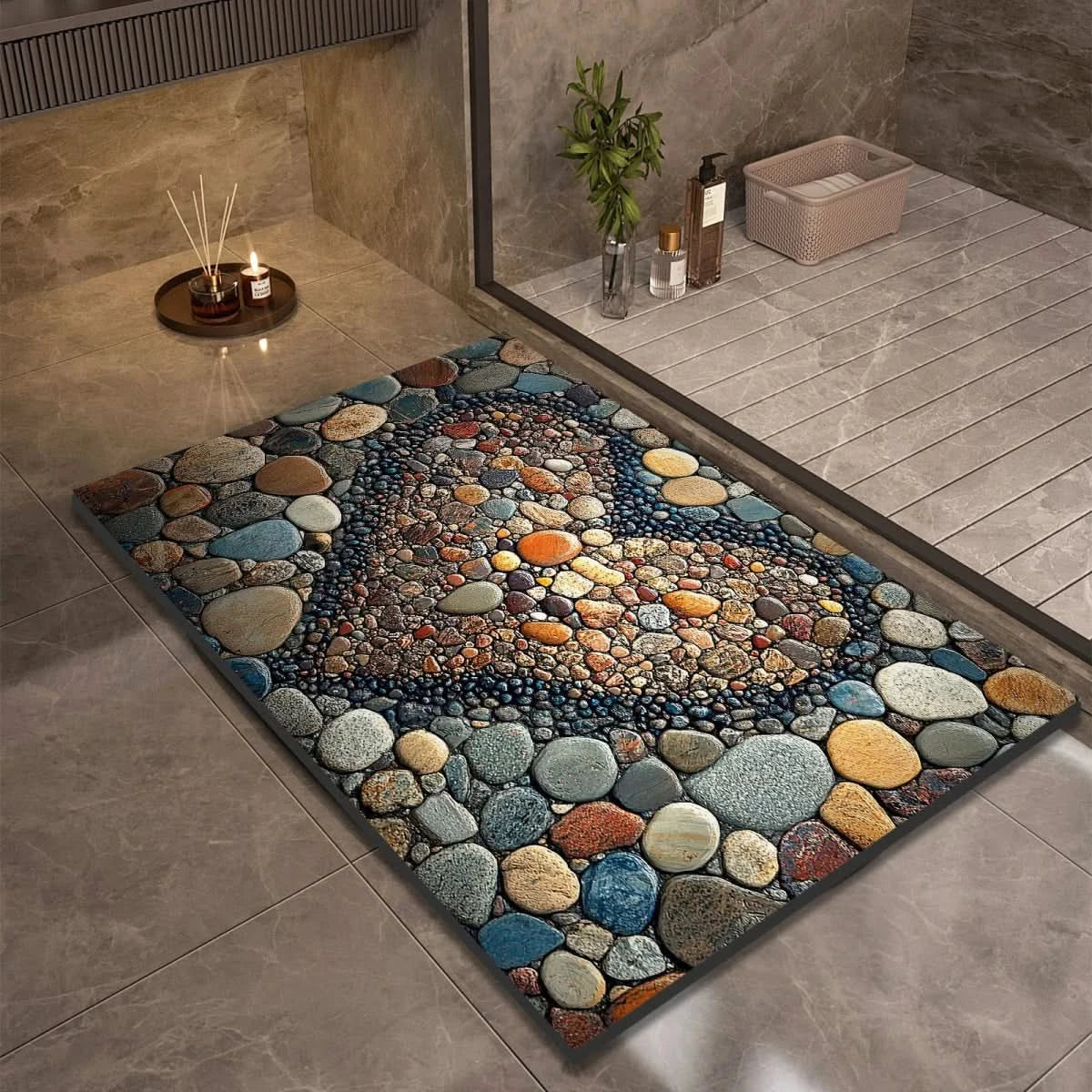 Alfombrilla de baño NovaSoft de diatomita con comodidad suave y agarre seguro al suelo