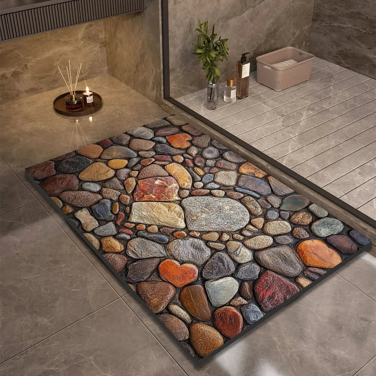 Alfombrilla de baño NovaSoft de diatomita con comodidad suave y agarre seguro al suelo