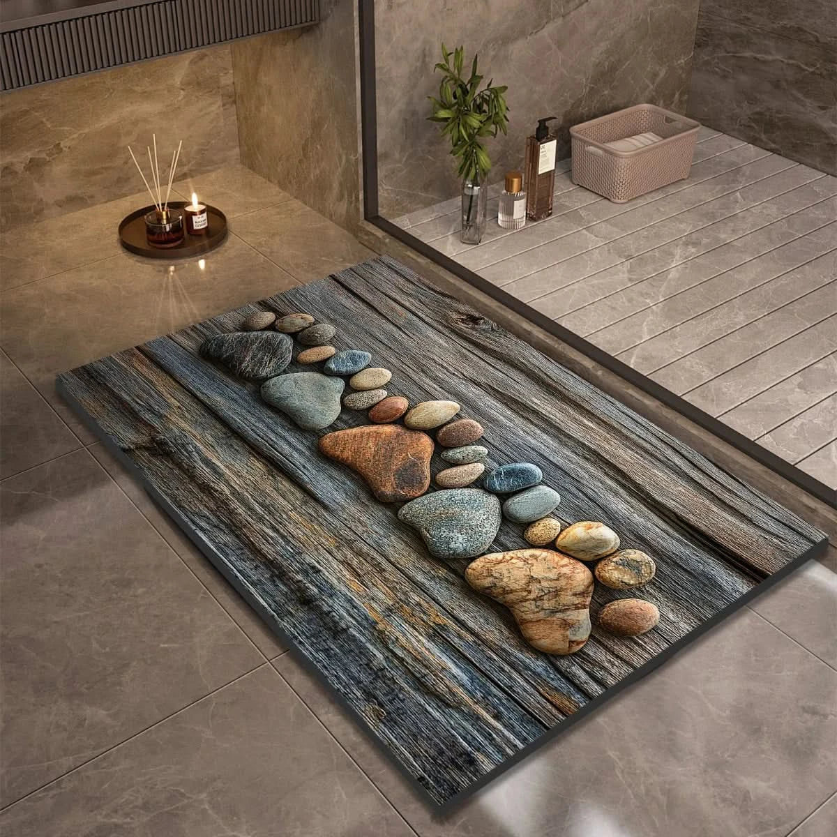 Alfombrilla de baño NovaSoft de diatomita con comodidad suave y agarre seguro al suelo