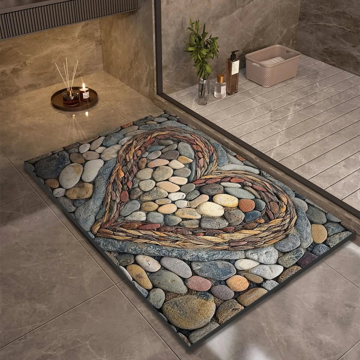 Alfombrilla de baño NovaSoft de diatomita con comodidad suave y agarre seguro al suelo