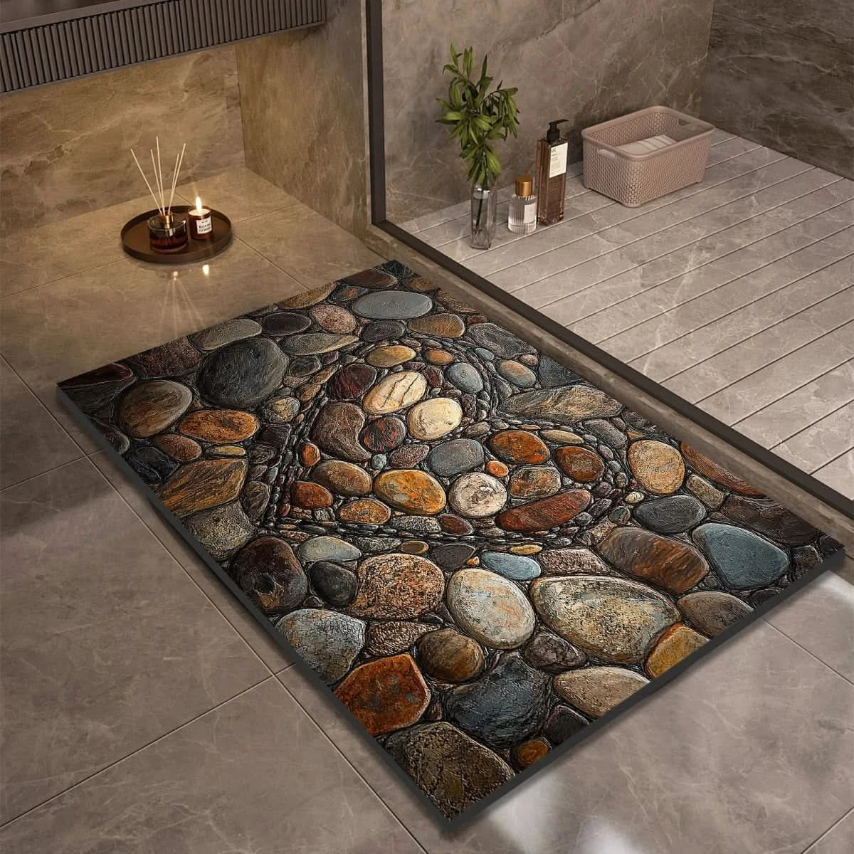 Alfombrilla de baño NovaSoft de diatomita con comodidad suave y agarre seguro al suelo