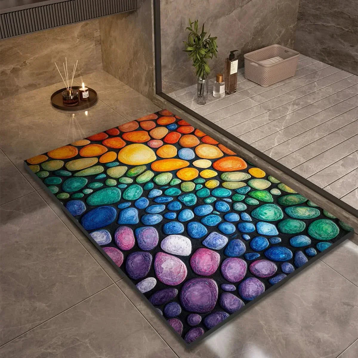 Alfombrilla de baño NovaSoft de diatomita con comodidad suave y agarre seguro al suelo