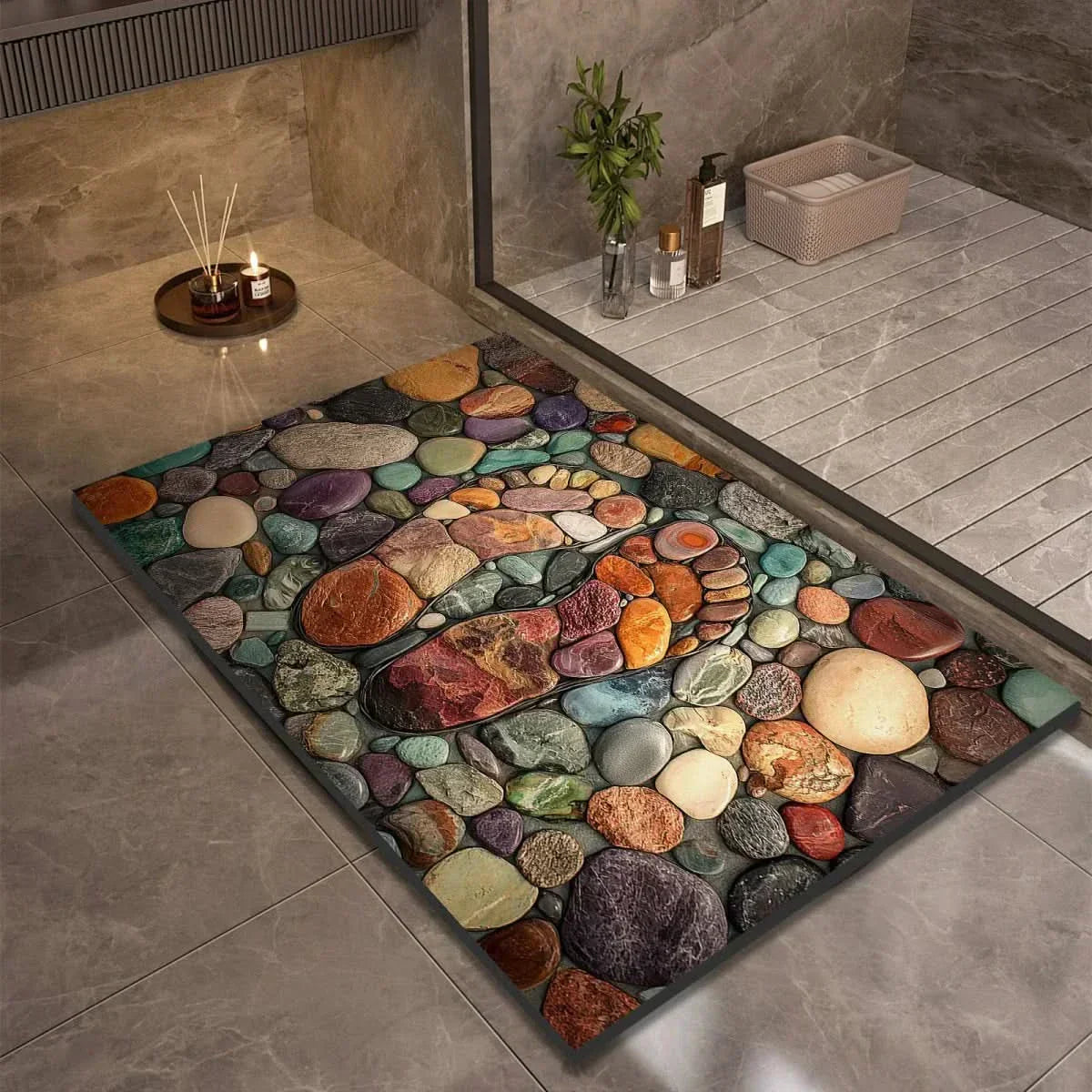 Alfombrilla de baño NovaSoft de diatomita con comodidad suave y agarre seguro al suelo