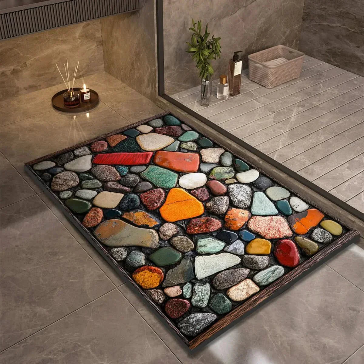 Alfombrilla de baño NovaSoft de diatomita con comodidad suave y agarre seguro al suelo