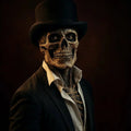 GrimShade Realistic Skeleton Mask With Hat For Halloween Disguise