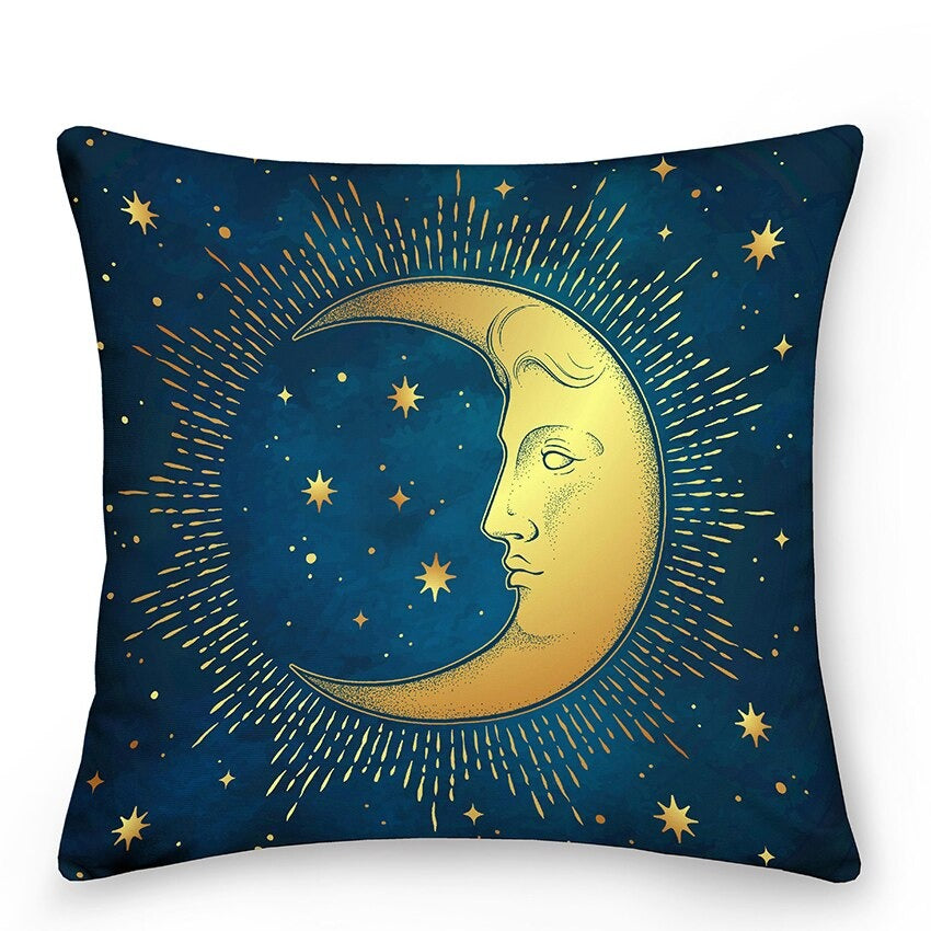 Fundas de Cojín LumaNova Celestial Sol y Luna para Decoración Bohemia