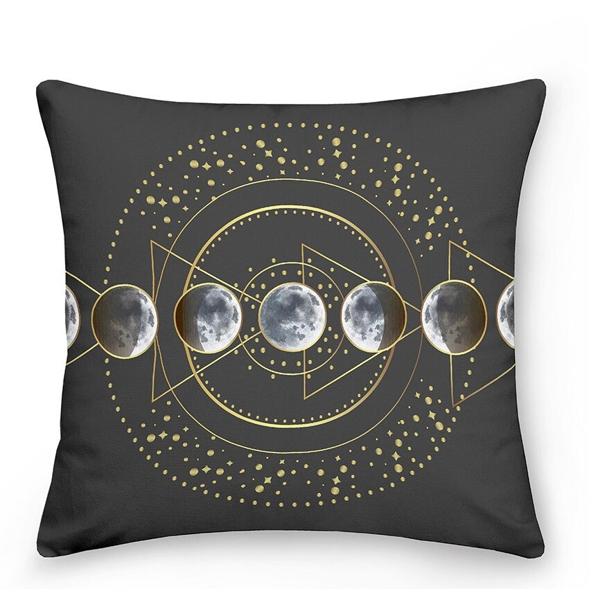 Fundas de Cojín LumaNova Celestial Sol y Luna para Decoración Bohemia