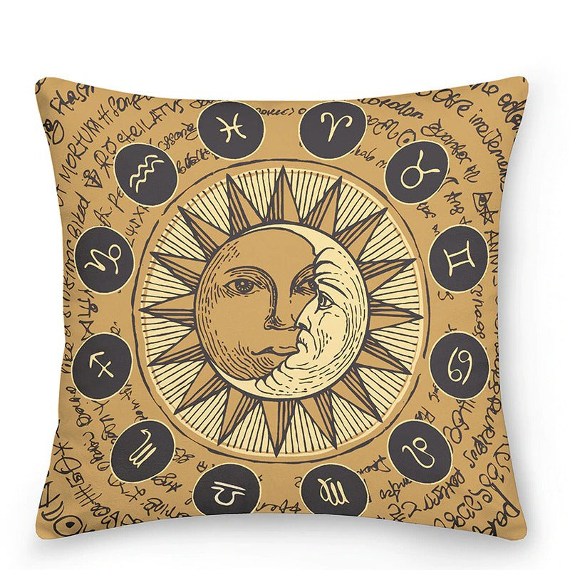 Fundas de Cojín LumaNova Celestial Sol y Luna para Decoración Bohemia
