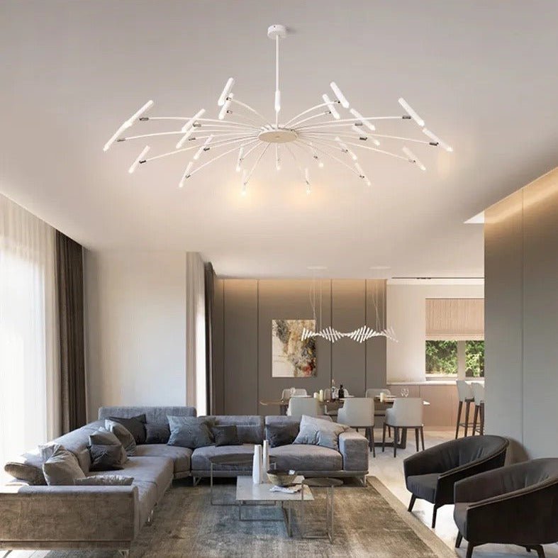 Astra Mid-Century Modern LED-krona med justerbara lampor för matsal