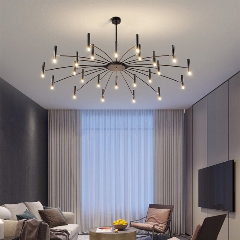 Astra Mid-Century Modern LED-krona med justerbara lampor för matsal