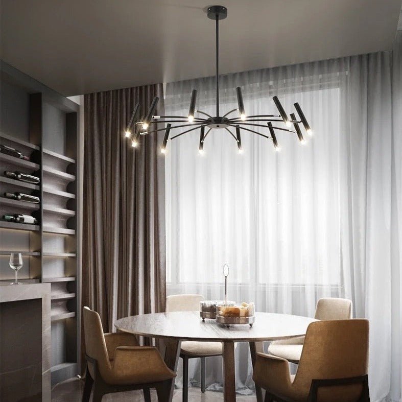 Astra Mid-Century Modern LED-krona med justerbara lampor för matsal
