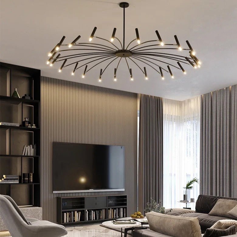 Astra Mid-Century Modern LED-krona med justerbara lampor för matsal