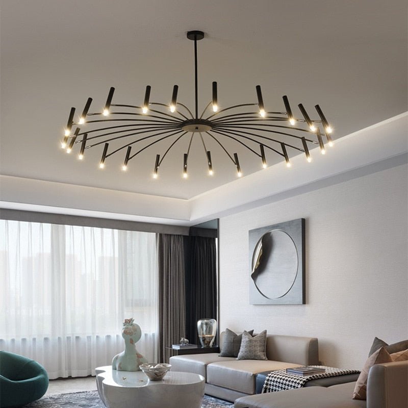 Astra Mid-Century Modern LED-krona med justerbara lampor för matsal