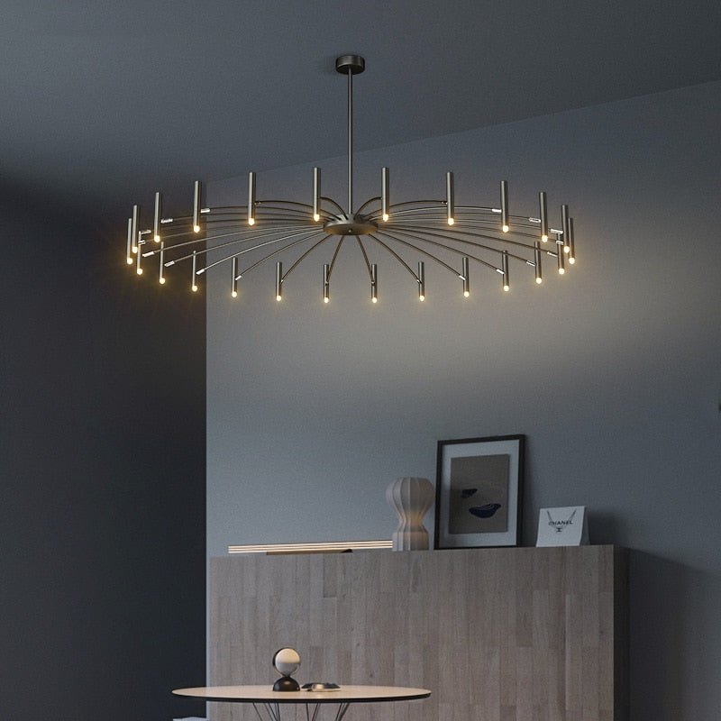 Astra Mid-Century Modern LED-krona med justerbara lampor för matsal