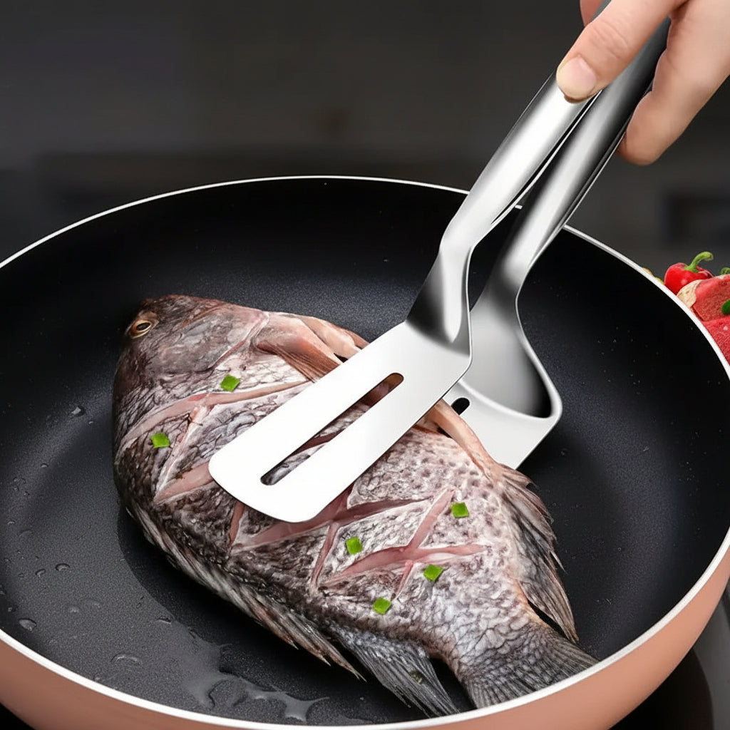 Steakclip tang i rustfrit stål med spatelkontrol