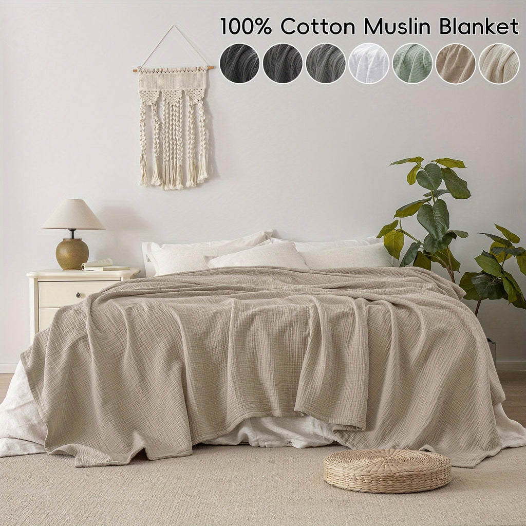 Cloudsoft 4-Layer Cotton Blanket Delivers Year-Round Breathable Comfort