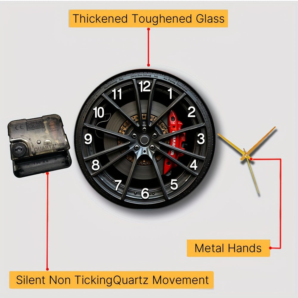 Autodial 2D Wall Clock With Car-Themed Design For Enthusiasts