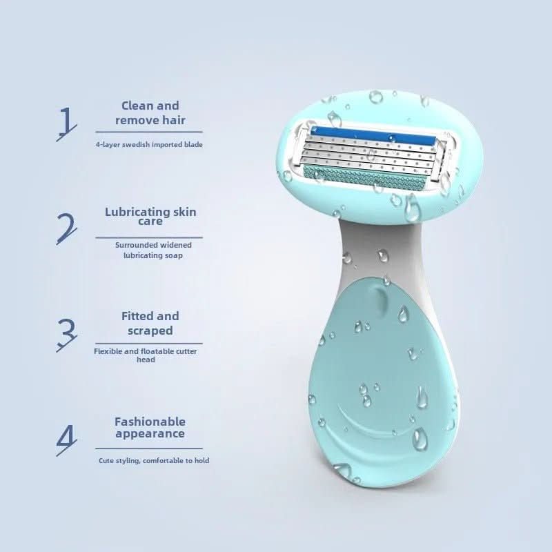 סכין גילוח קומפקטי NovaTrim 4 להבים עם קופסת אחסון לטיולים לטיפוח בדרכים